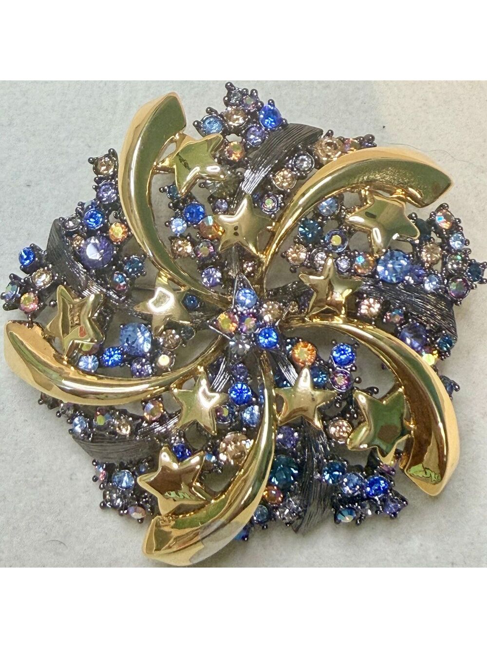 Joan Rivers Starry Night Galaxy Swirl Brooch